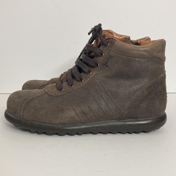 Camper Boots Mens 40 US 7 Brown Suede Zip Lace Up Ankle  Peu Alicante - Picture 3 of 14